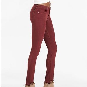 Lucky Brand Ava Skinny Ankle Jeans- Maroon